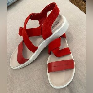 Ecco strappy red sandals size 8/39.